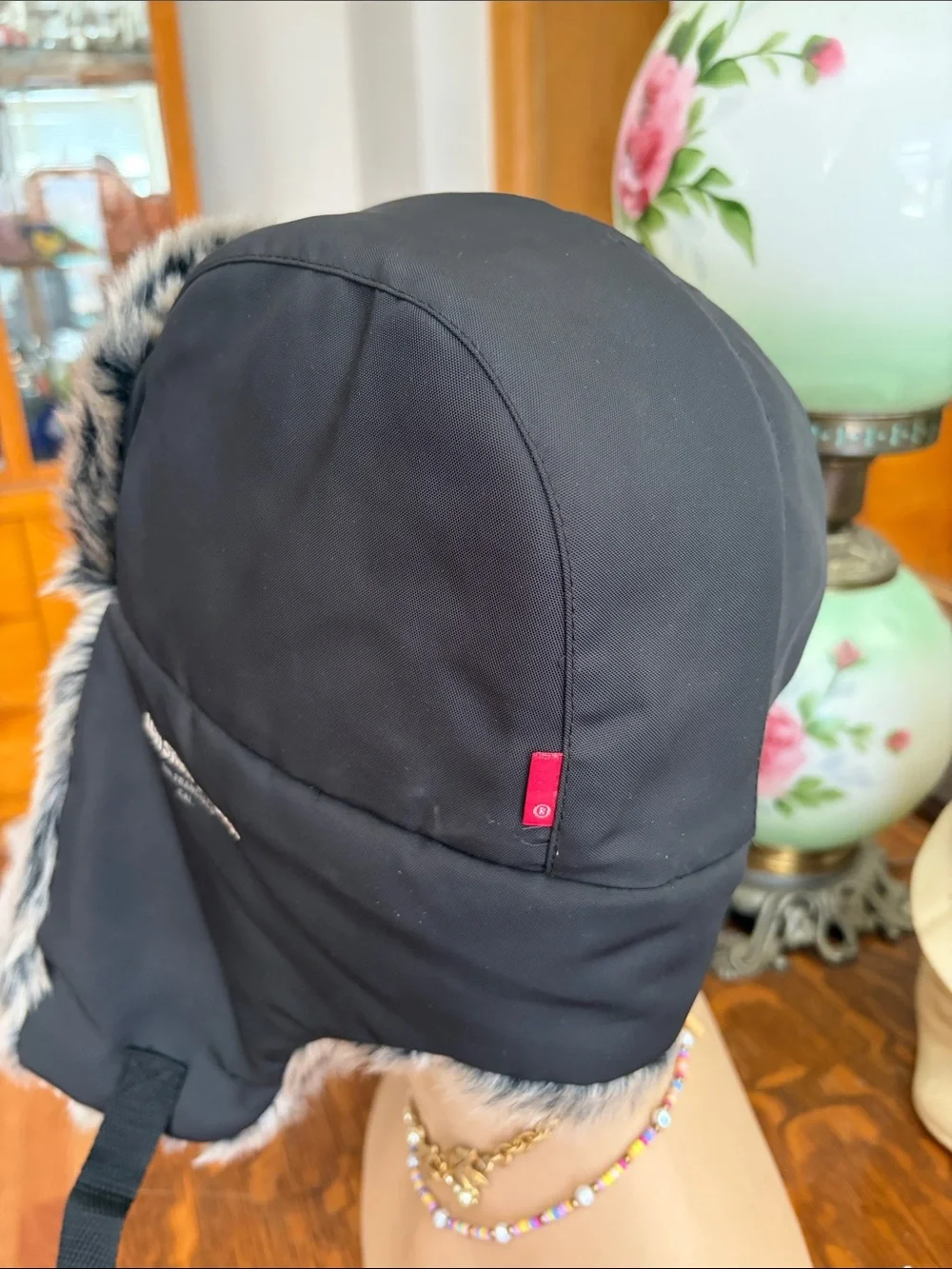 Levi's Black Kids Faux-Fur Earflap Hat